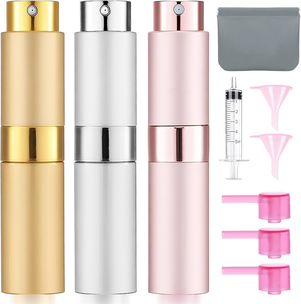 3 Pack 8ML Empty Atomizer Sprayer for Perfume Cologne Spray Bottle for Refill Po