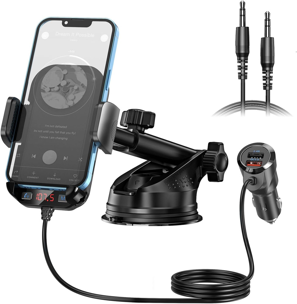 Bluetooth Car Adapter 3 in 1 FM Transmitter Car Radio Bluetooth Transmitter with
