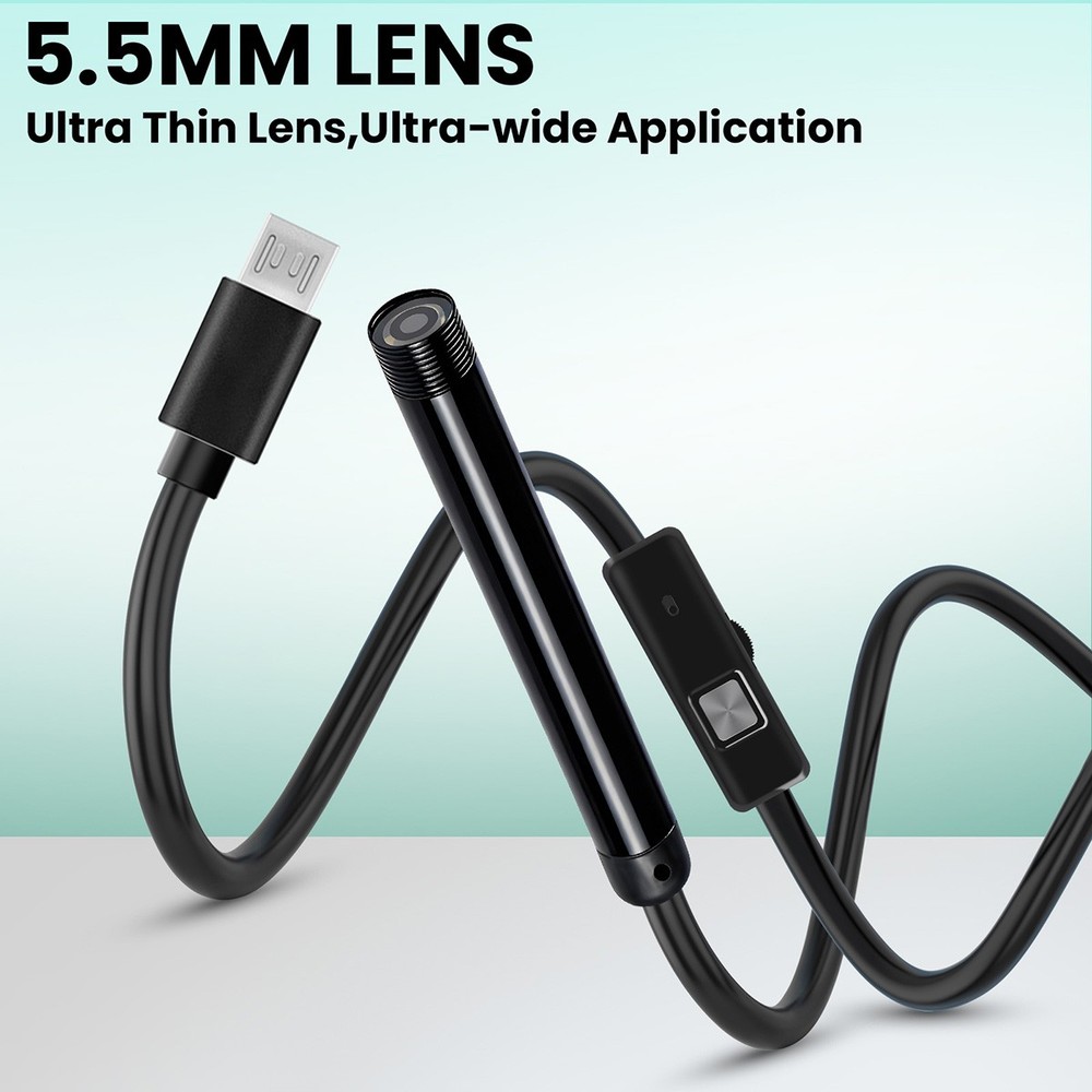 16.4ft Endoscope Camera with Light HD Borescope Camera with 6 LED Lights Type-C