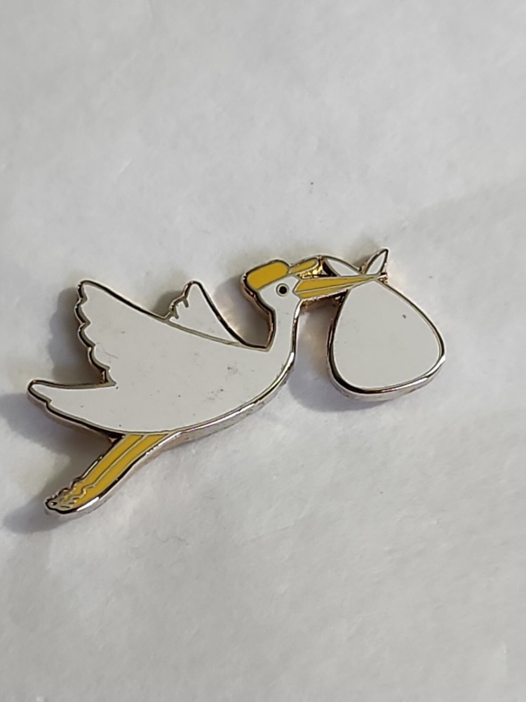 Stork Bringing The Baby Lapel Pin