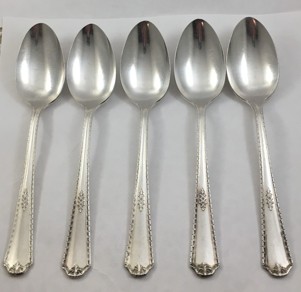 PEERLESS Silverplate ONEIDA BERKELEY 1929 Silverware 5 Teaspoons Flatware