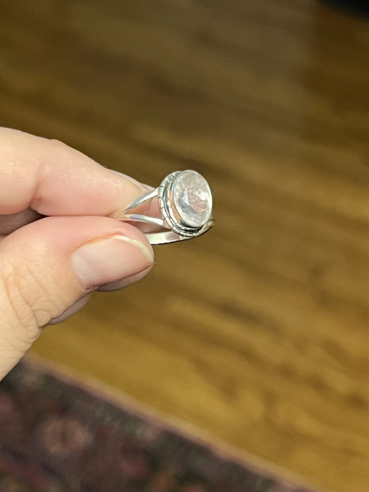 Morganite sterling silver ring size 8.75