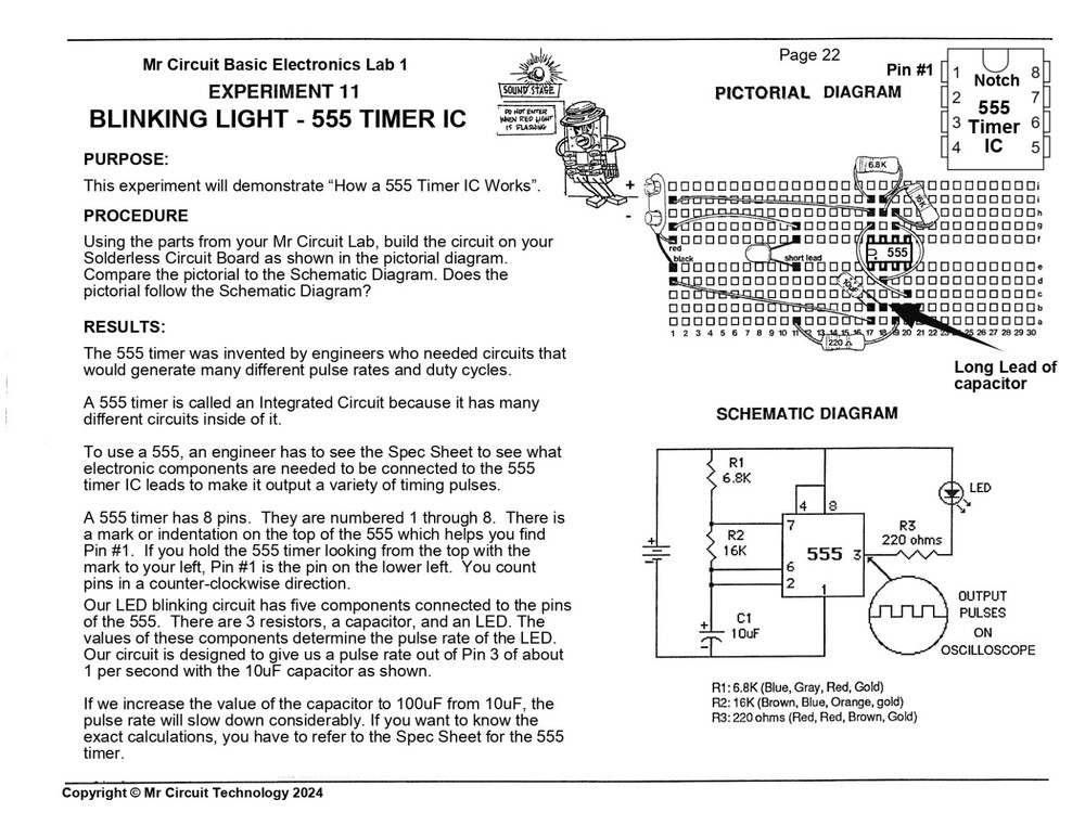 MC1-11 ** Mr Circuit Science ** Experiment Kit -How A 555 Timer Works-
