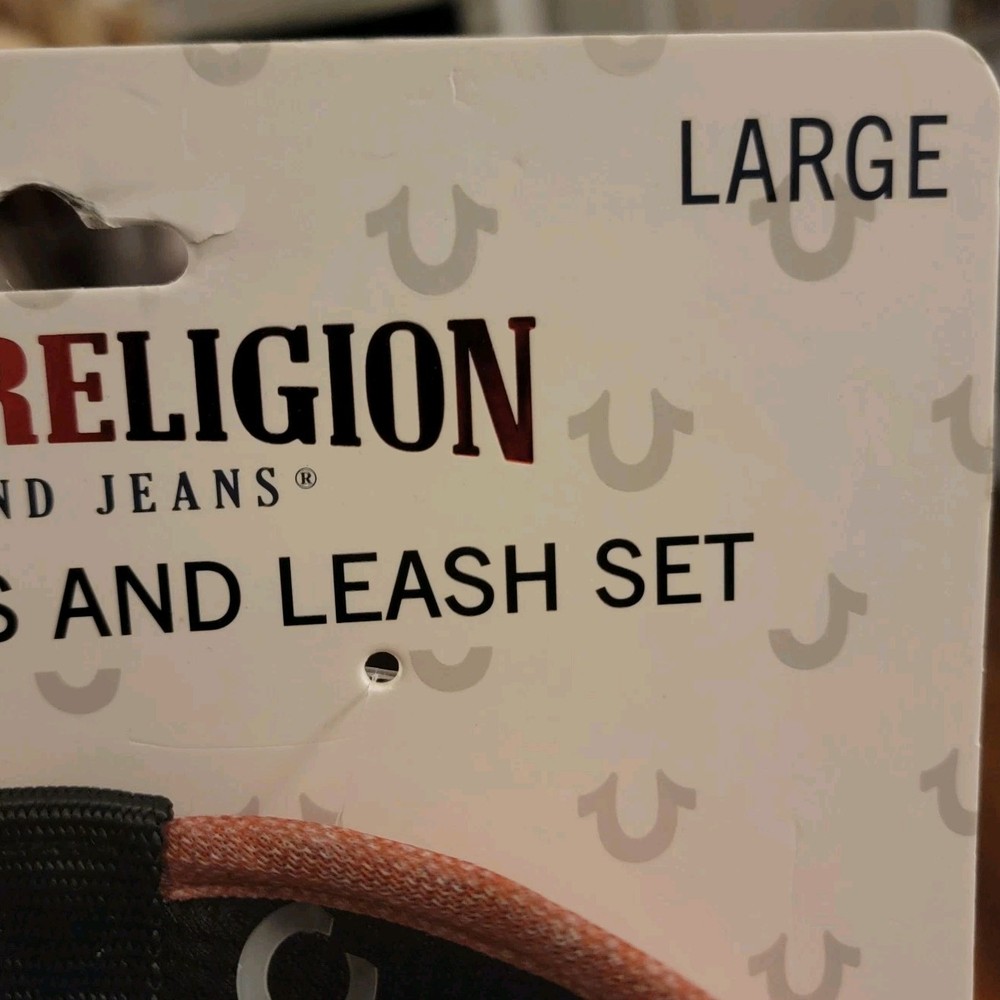 True Religion Adjustable Dog Walking Harness & Leash Set Large Fabric