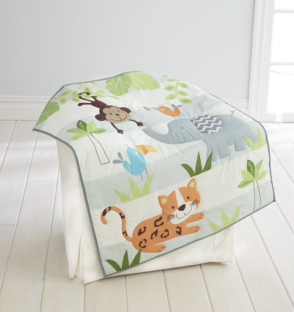 Cuddle Time Cuddletime Amazonia Elephant Tiger 2-Pc Crib Bedding Set