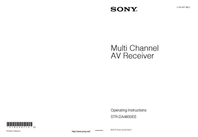 Sony STR-DA4600ES AV Receiver Owners Manual
