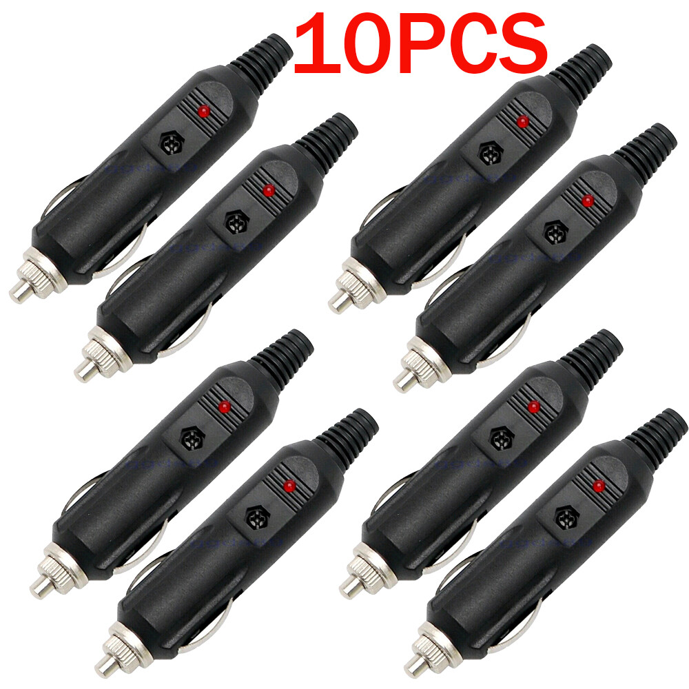 10 PCS 12V Male Car Cigarette Lighter Socket Plug Connector US