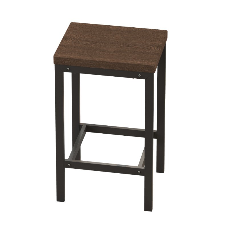 Brown Modern Kitchen Dining Table Pub Table Long Dining Table Set with 3 Stools