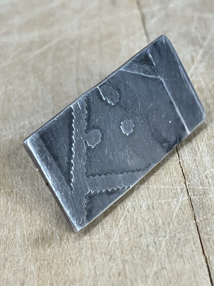 Handcrafted sterling silver studs featuring oxidized Southwestern Style Native