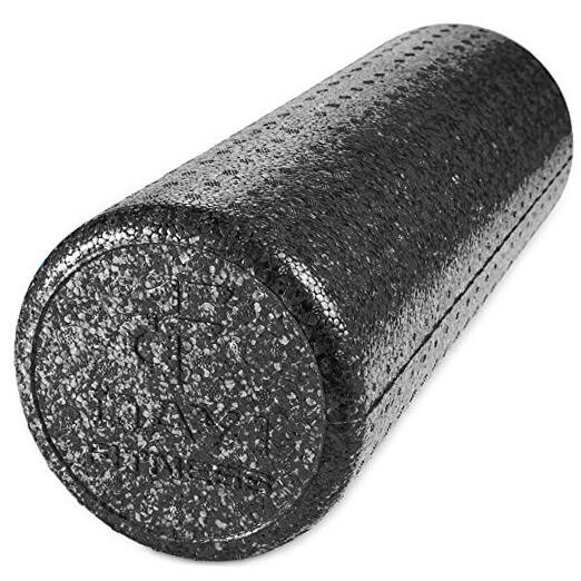 High Density Muscle Foam Rollers - Sports Massage Rollers Solid Black 12-Inch
