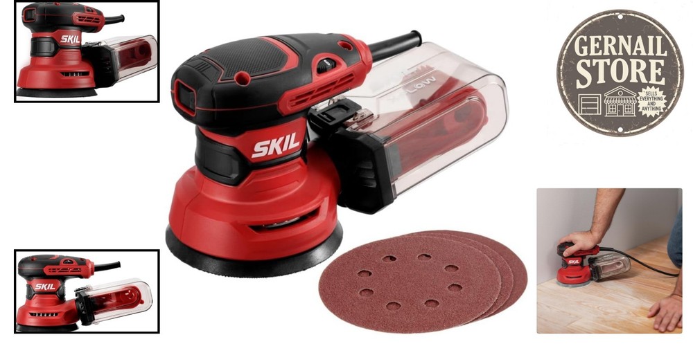 5” Random Orbital Sander - Powerful Cyclonic Dust Collection for DIY Projects