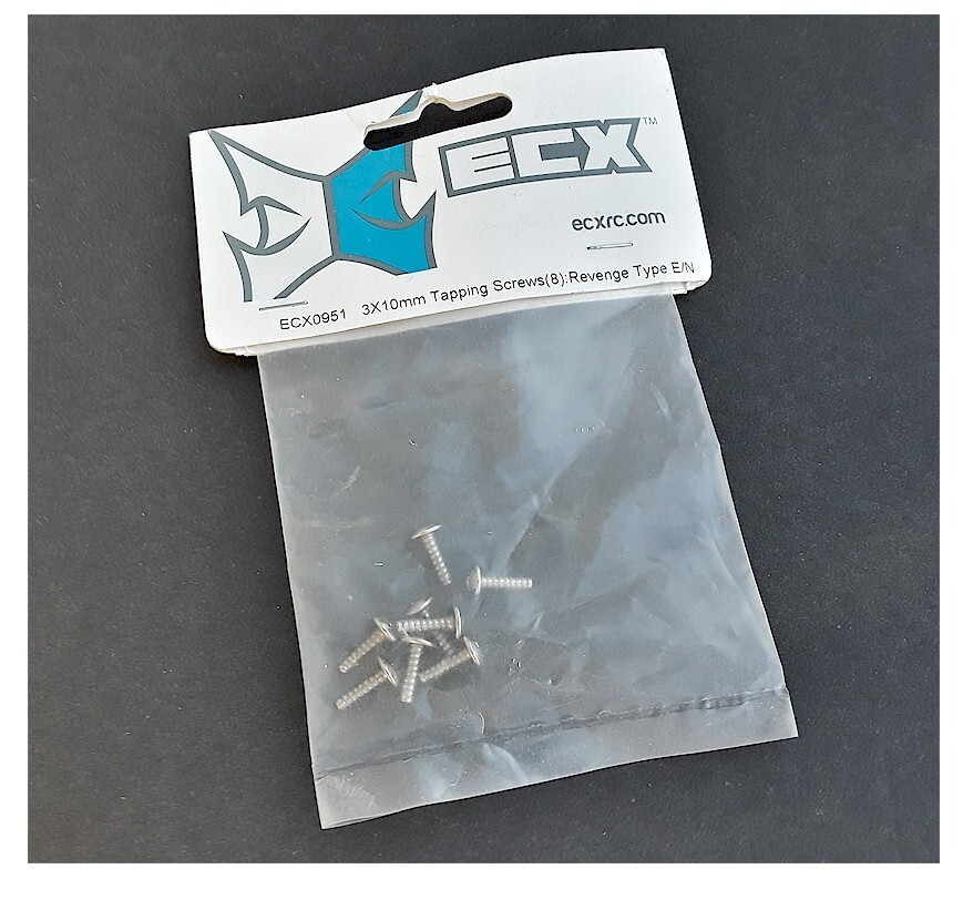 ECX ECX0951 3x10mm Tapping Screws (8): Revenge Type E/N