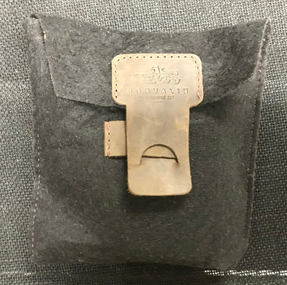 Pohvalin Leather Suspenders Button Type Brown NEW