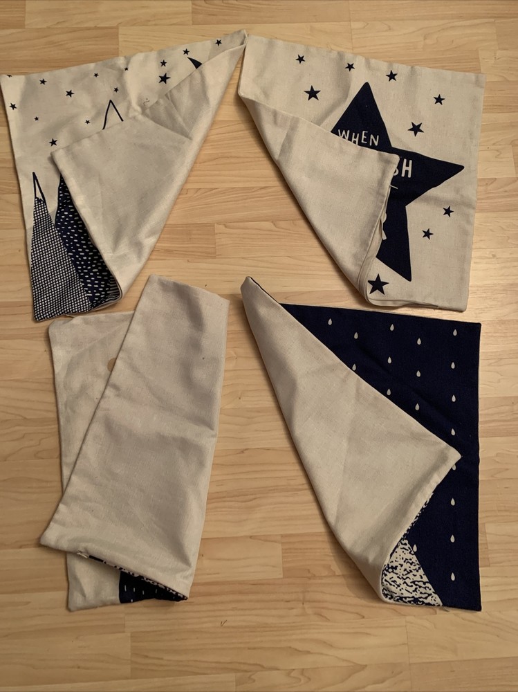 Set four square canvas pillow covers Bear Mountain Wish Upon a Star throw