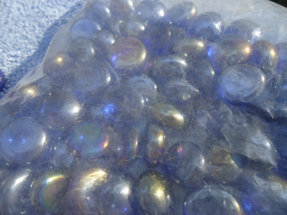 Crafts Decorative Blue Flat Bottom Marbles 15oz.