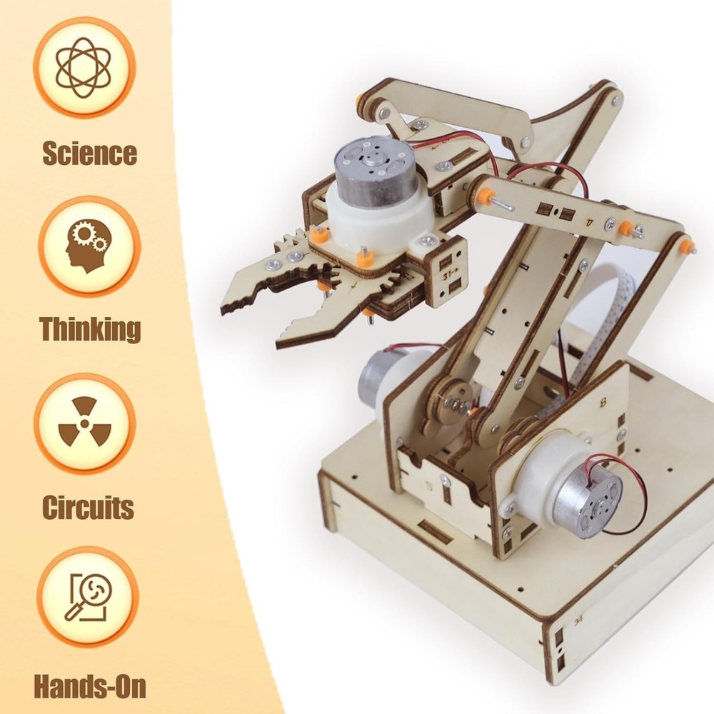 Interactive Robot Arm Building Kit: Engage Kids 8-16 in STEM Learning
