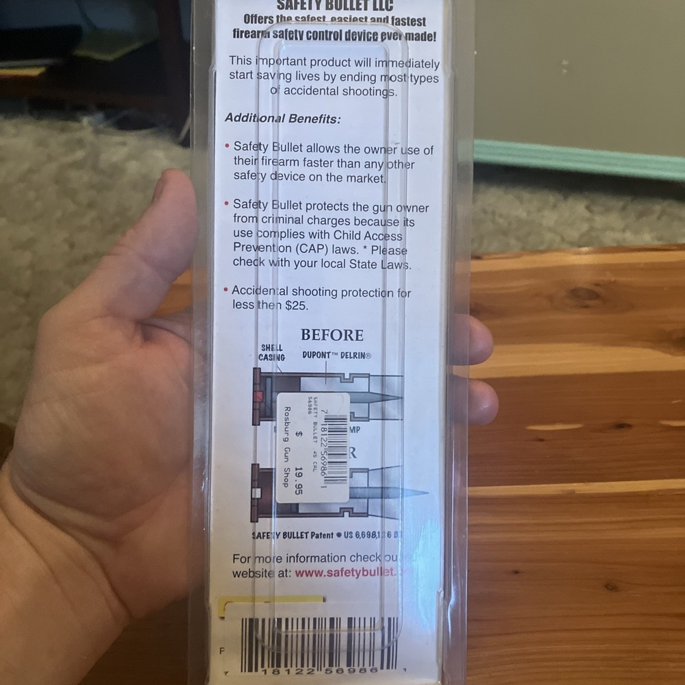Safety Bullet LLC 45 ACP Safety Device
