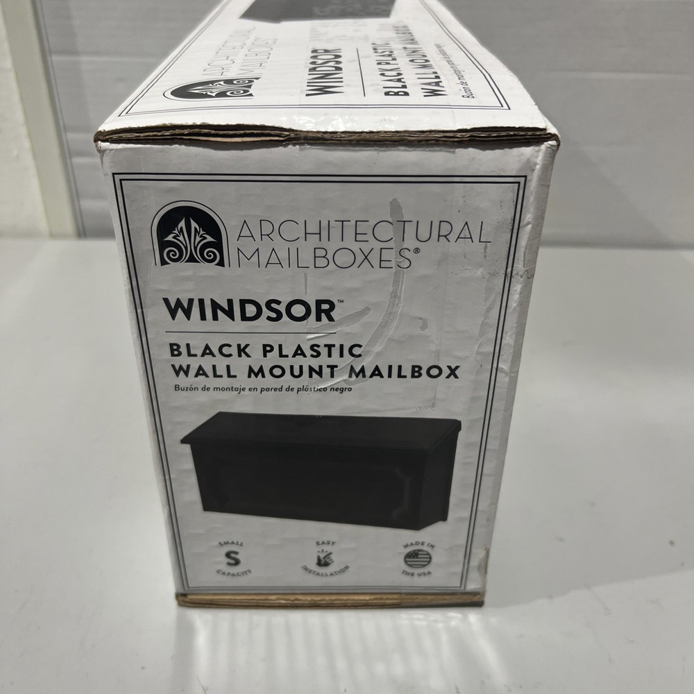Architectural Mailboxes Windsor Plastic Wall Mount Black Mailbox WMH00BAM
