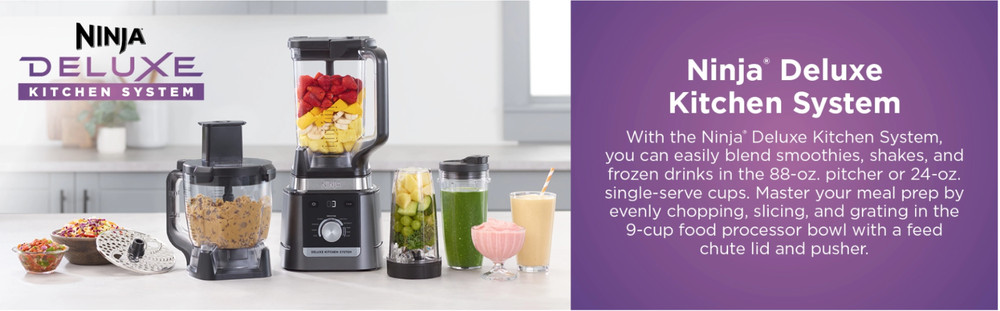 Ninja Deluxe Kitchen System with 88-oz. Pitcher, 9-Cup Processor, & Auto-iQ -NEW