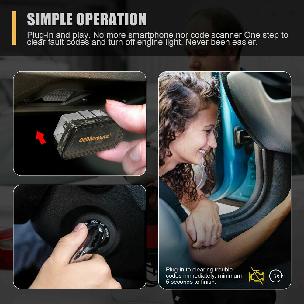 Car OBD2 Automatic DTC Cleaner Erase Code Tool Engine Light Turn Off Code Reader