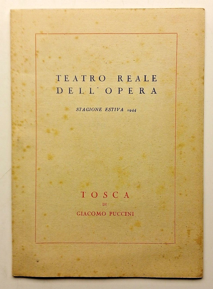 2 x Teatro Reale Dell' Opera programme 1944 Tosca & Othello programmes