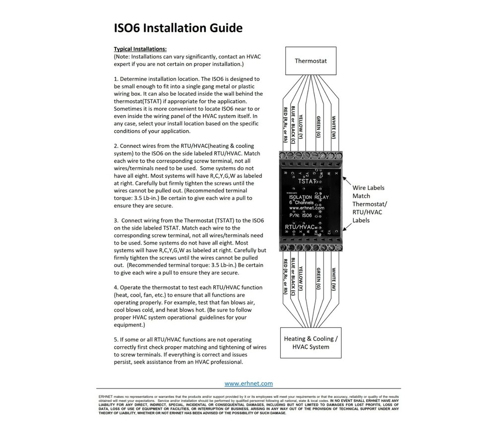 ISO6 Isolation Relay Module, fixes System Protect issue on ADC-T3000 Thermostat