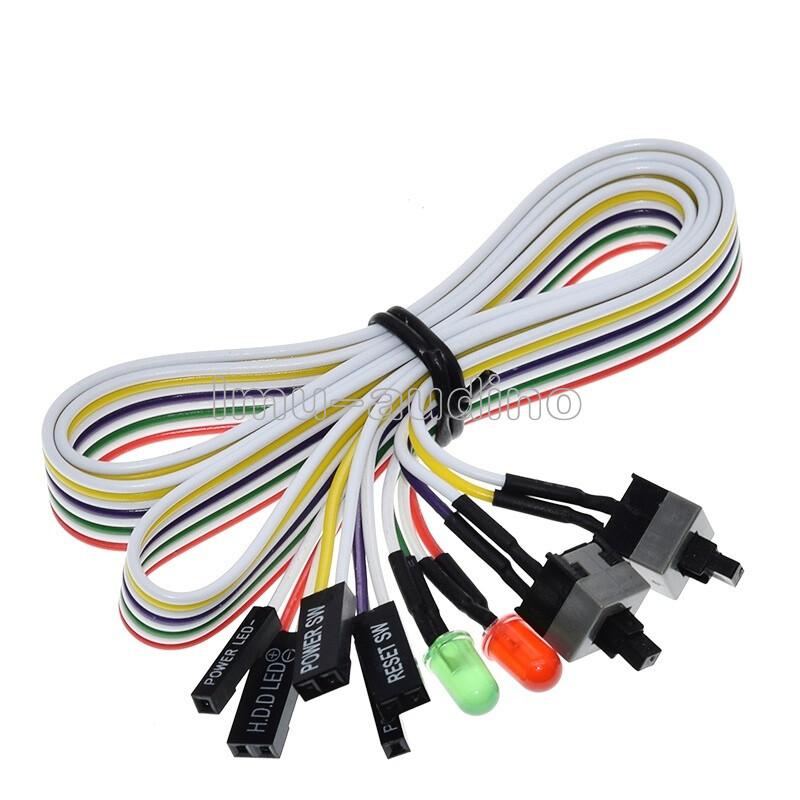 65cm ATX Power & Reset Switch + 2led HDD PC Desktop Computer ATX Cable Button