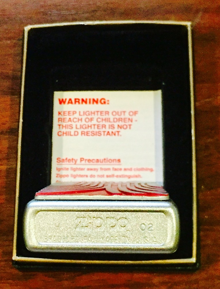 Zippo Lighter Separate Paths Red Emblem 2002 Design