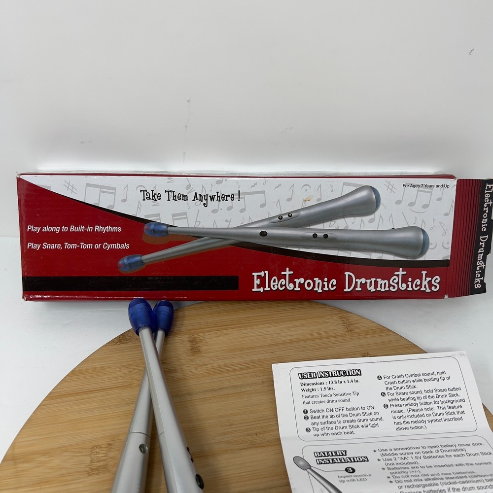 Mark Feldstein Electronic Drum Sticks Set Of Two Open Box
