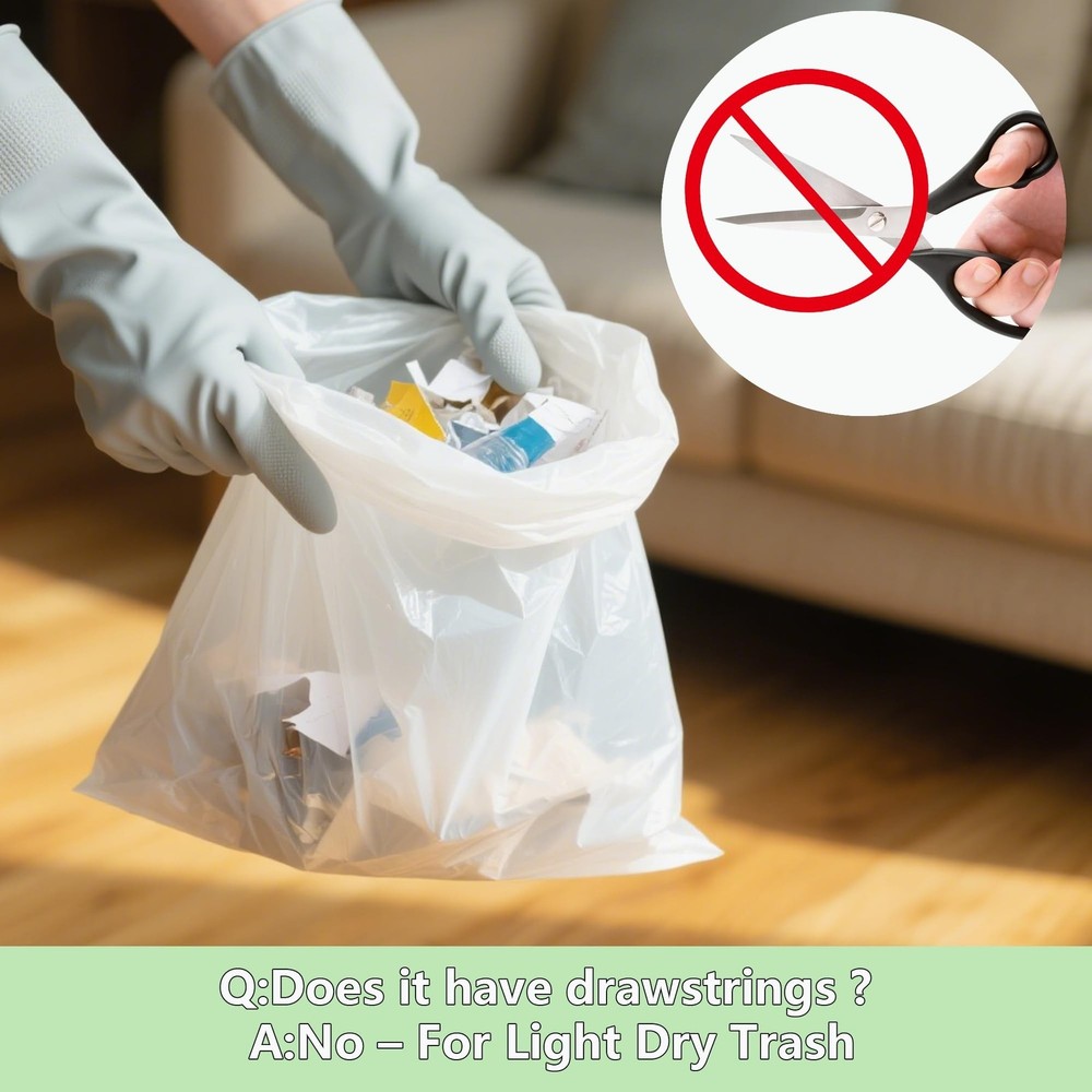 TECHSHARE Small Garbage Bags 4 Gallon - 105 Count Trash Can Liners for Bathro...