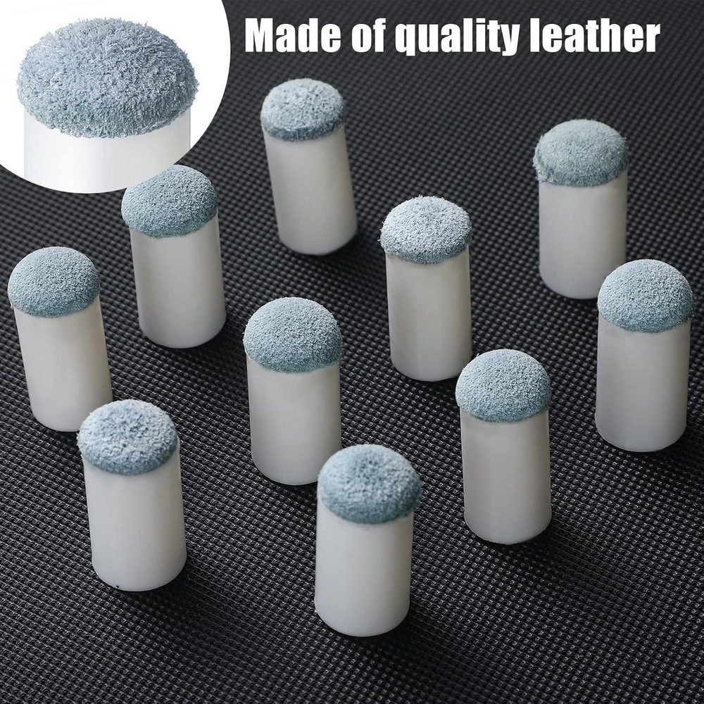 24 Pcs Slip-On Pool Cue Tips Replacement Kit - No Glue, Easy Fast-Fix Solution