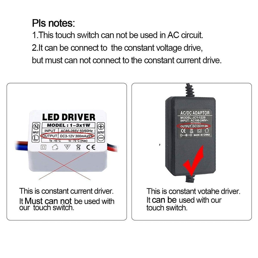 HAMRVL Led Dimmer Switch DC 12V Touch Switch On/Off Dimmer Stepless Dimming S...
