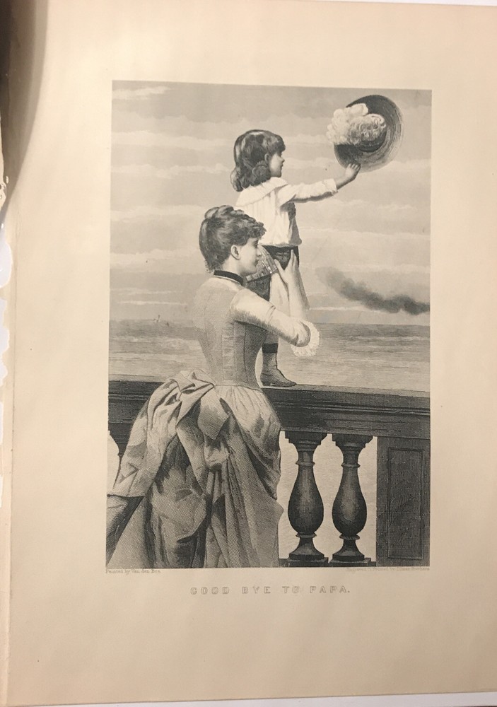 1890's? etching "Good Bye To Papa" 7 1/2X10