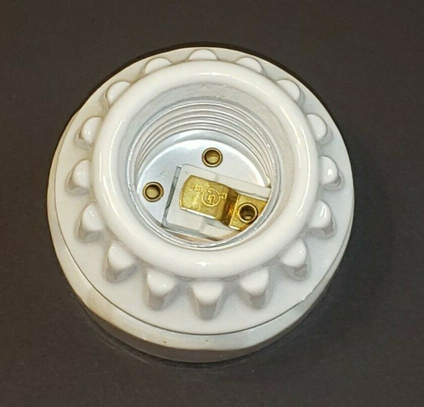 Medium base E26 2-piece Ring Type Sign Edison Socket glazed porcelain 47719JB