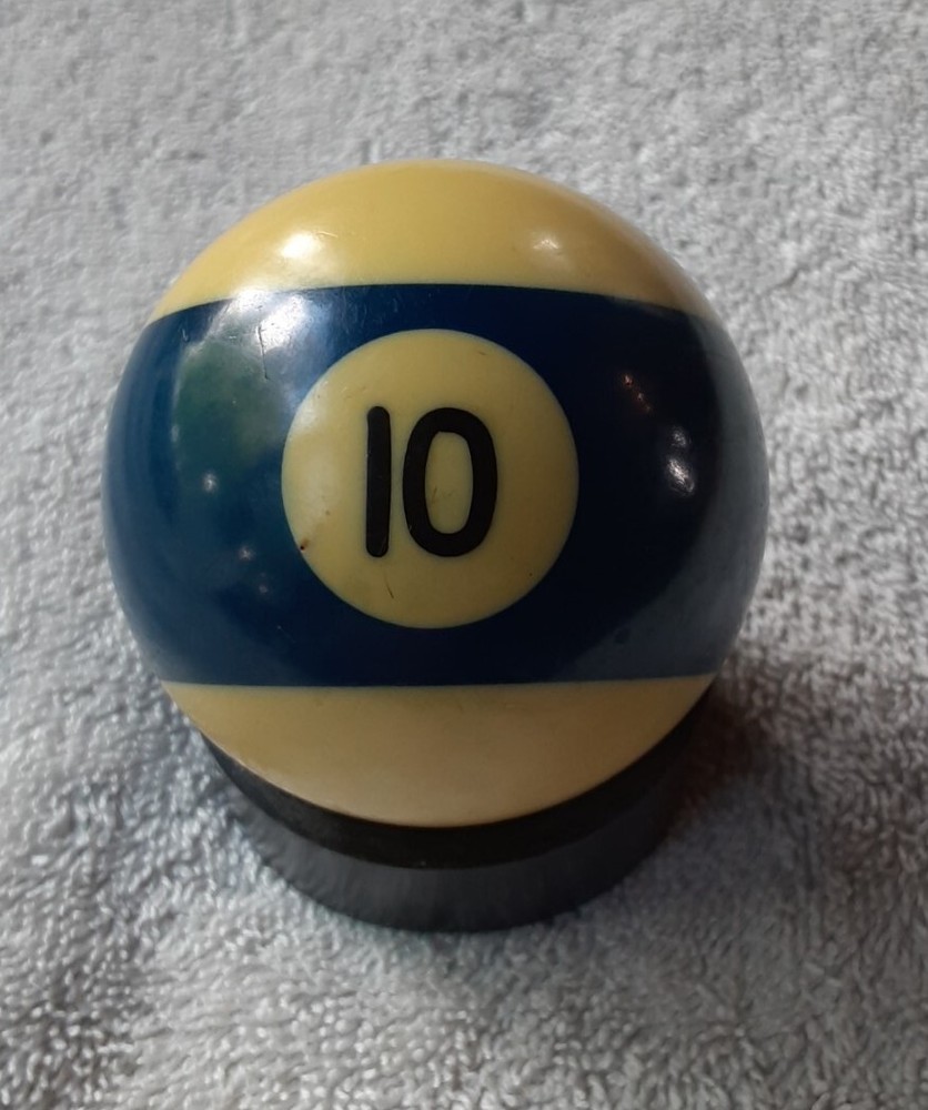 Vintage Bakelite Pool Ball #10 Blue Stripe Replacement.
