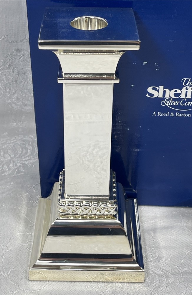 Sheffield Silver Plate Candlesticks 7” S840 Set 2 Reed Barton