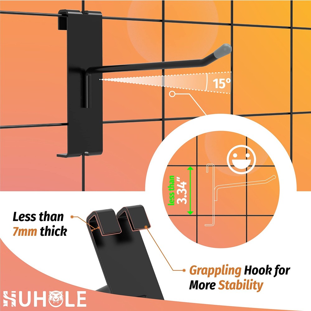 Gridwall Hooks 2 Inch 50PC Display Hooks for Grid Wall Hook for Grid Wall Pan...