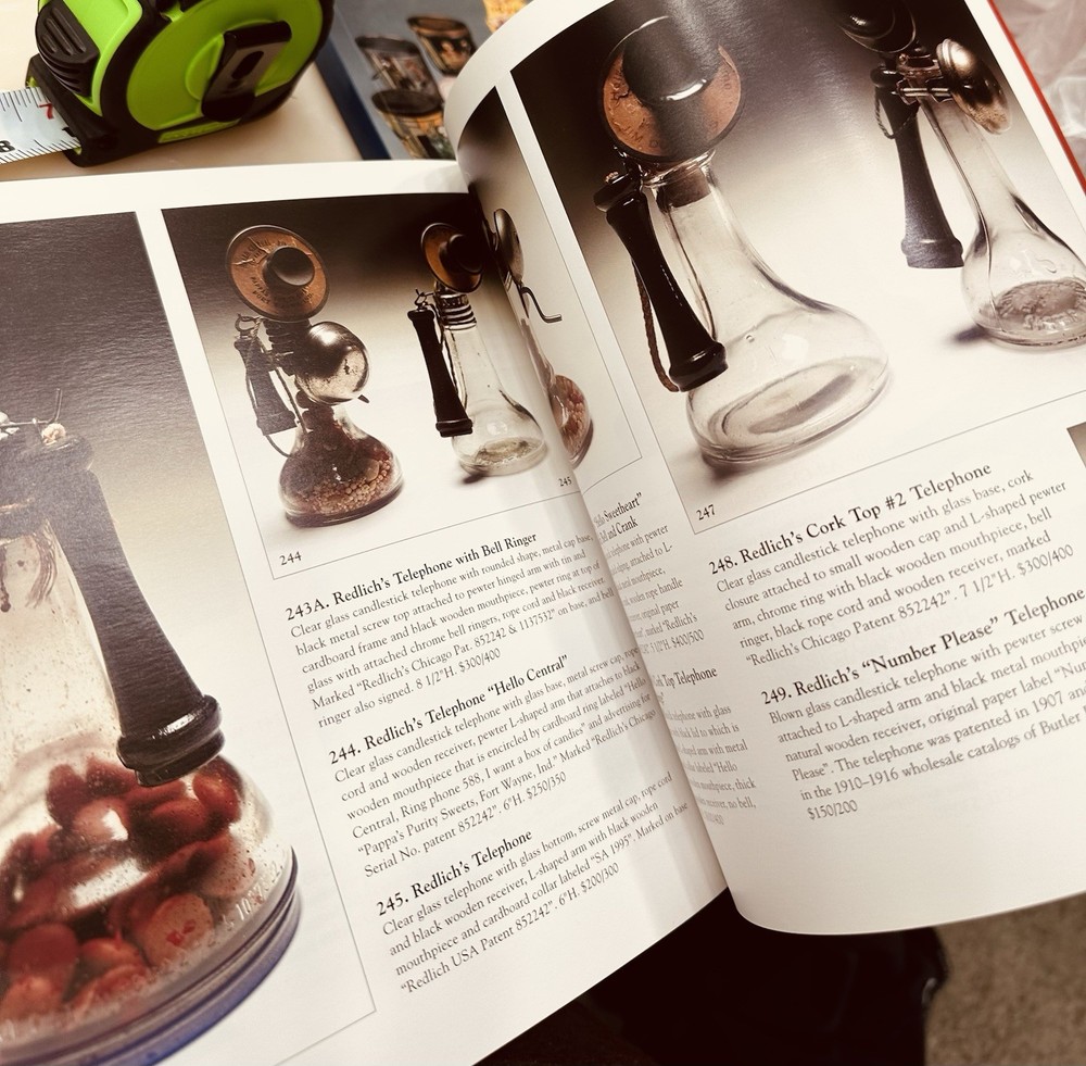 Glass Candy Containers And Book