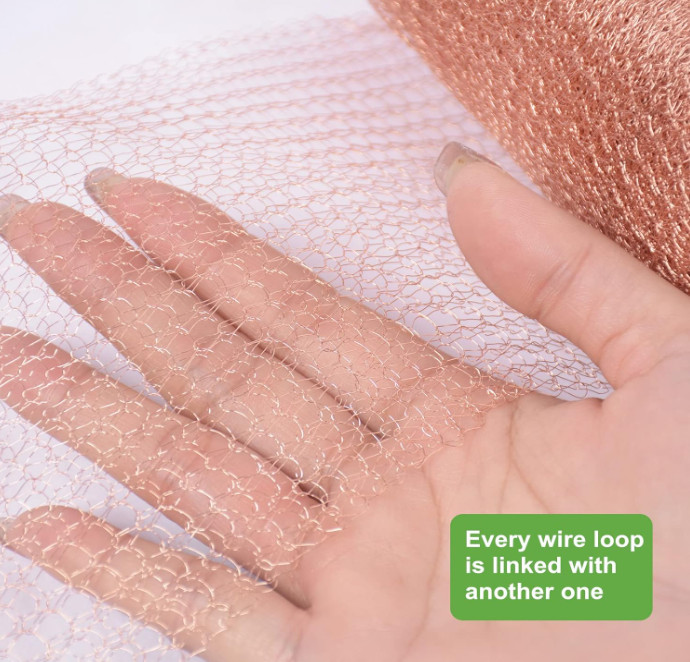 Copper Mesh Rodent Control, 5 in x 32 ft Pure Copper Wire Mesh, Rustproof Copper
