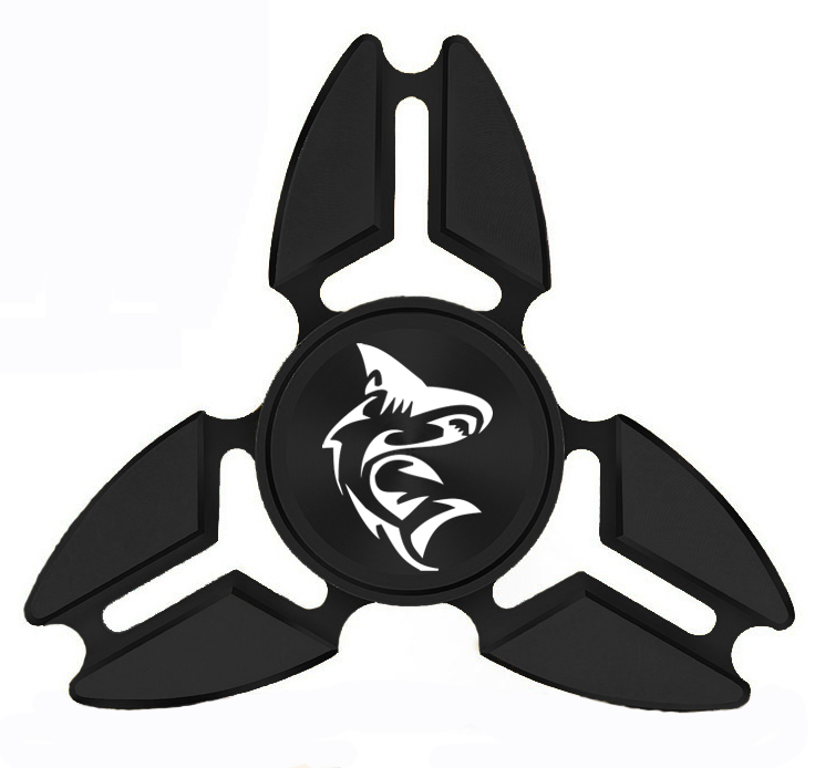 Fidget Spinner Tri-Spinner Aluminum Metal Shark