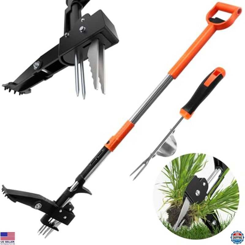 2-Pack Adjustable Weed Puller Tool Kit, Quick Eject, Heavy Duty for Garden