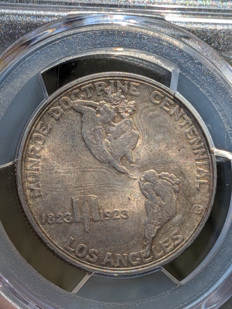 1923-S 50C Monroe Commemorative Half Dollar PCGS MS65 Nicely Toned (Code 666