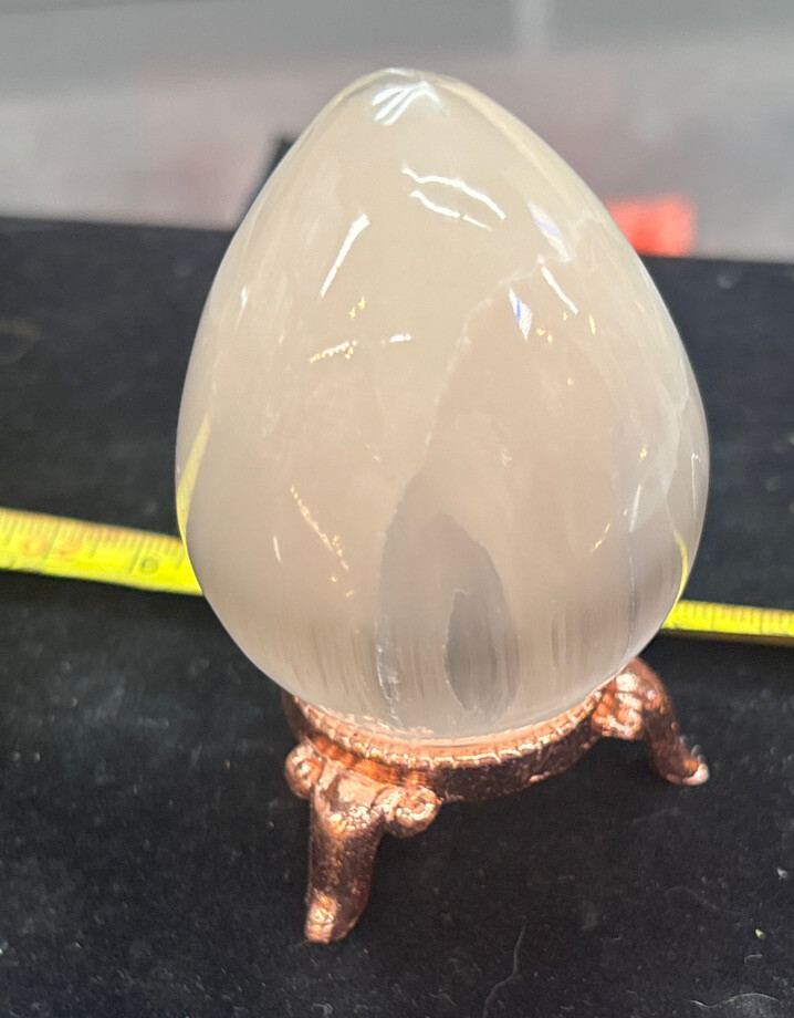 Selenite Polished 3" Egg with Stand