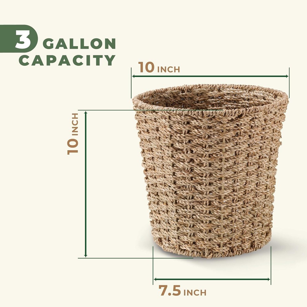 2-Pack Seagrass Waste Basket