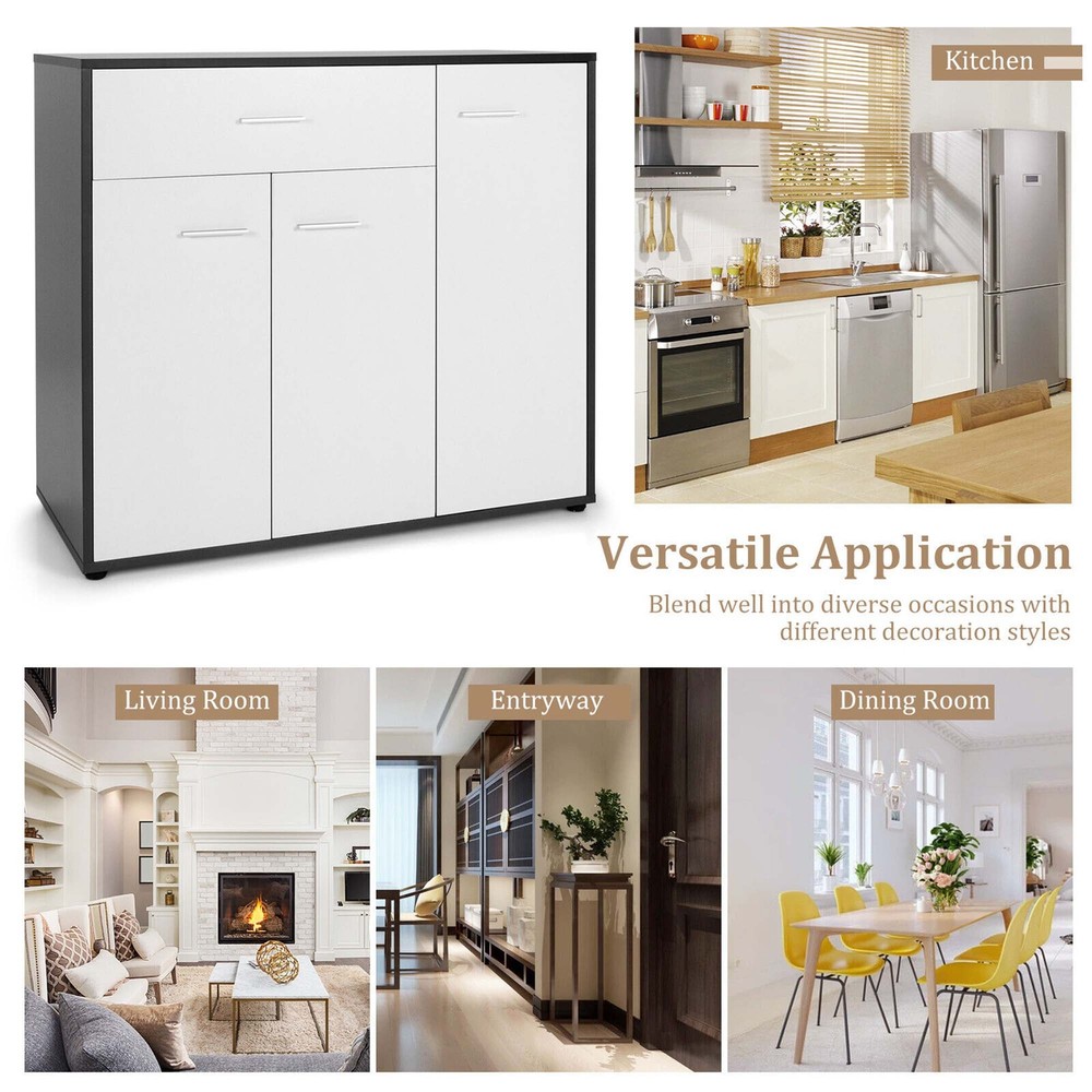 3-Door Buffet Sideboard Kitchen Storage Cabinet Console Cupboard w/Drawer