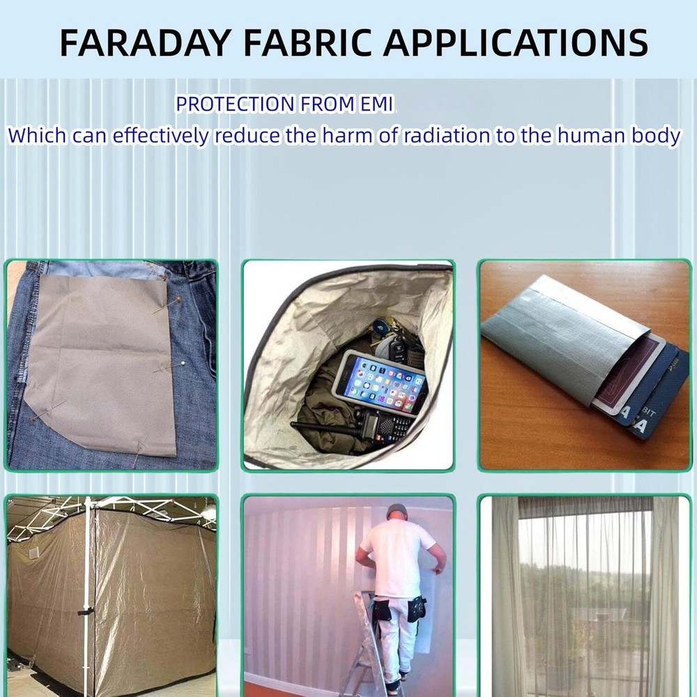 Faraday Fabric Faraday Cloth for EMP Shield and Faraday Cage (43" X 59")