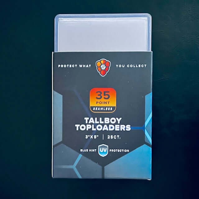 3"x5" Tallboy Toploader - Premium Seamless Frame Blue Hint