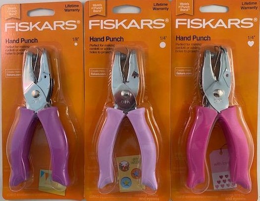 Fiskars 3pc Hand Punch Set Heart and Circle's 123720