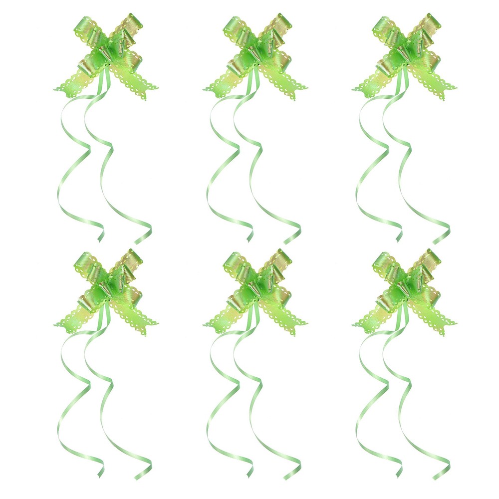 40Pcs 2.2" Iridescent Pull Bows Present Wrapping String Bows Ribbon Green