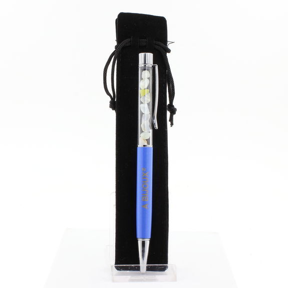 Brazilian Ruby Mineral Pen. Blue Color.